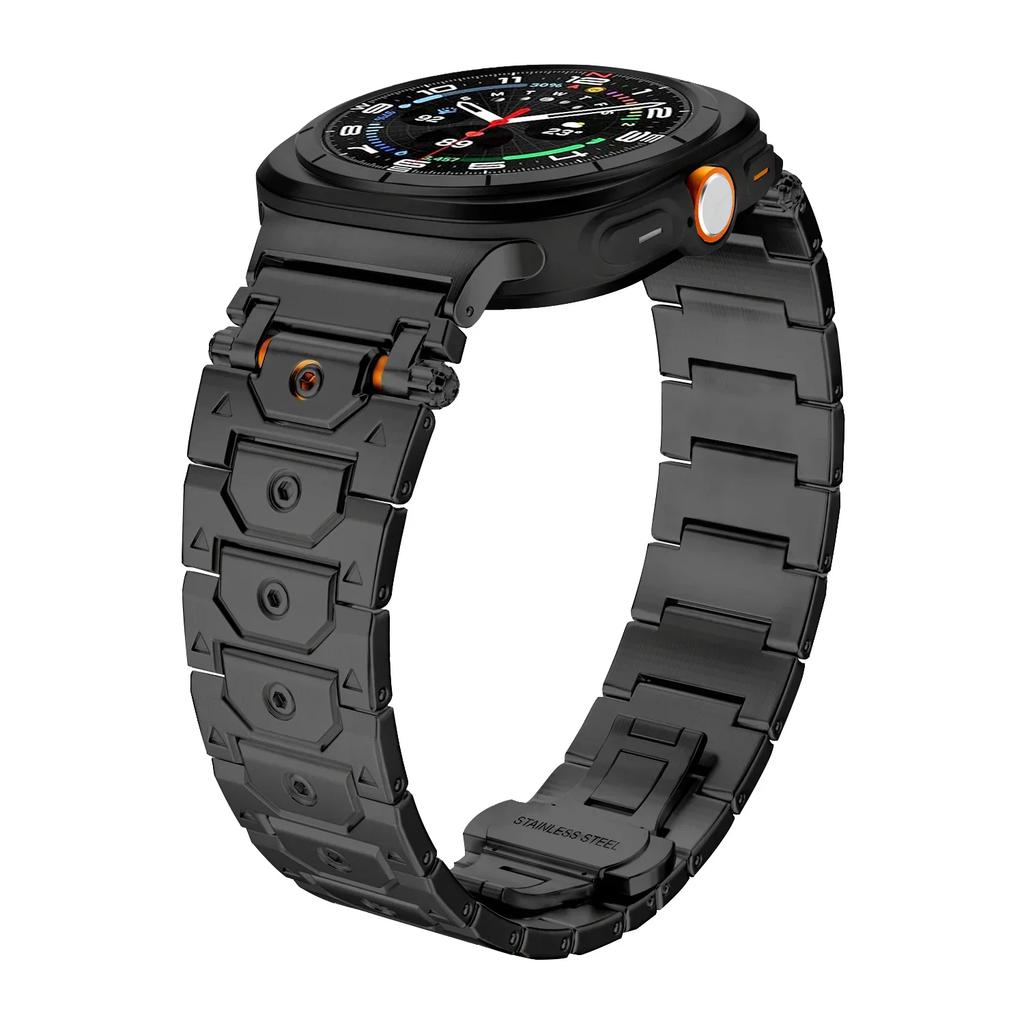 Luxury Men Stainless Steel Band For Samsung Galaxy Ultra Watch 47mm Butterfly Clasp Strap for GALAXY 47 ultra 7 No Gaps Bracelet