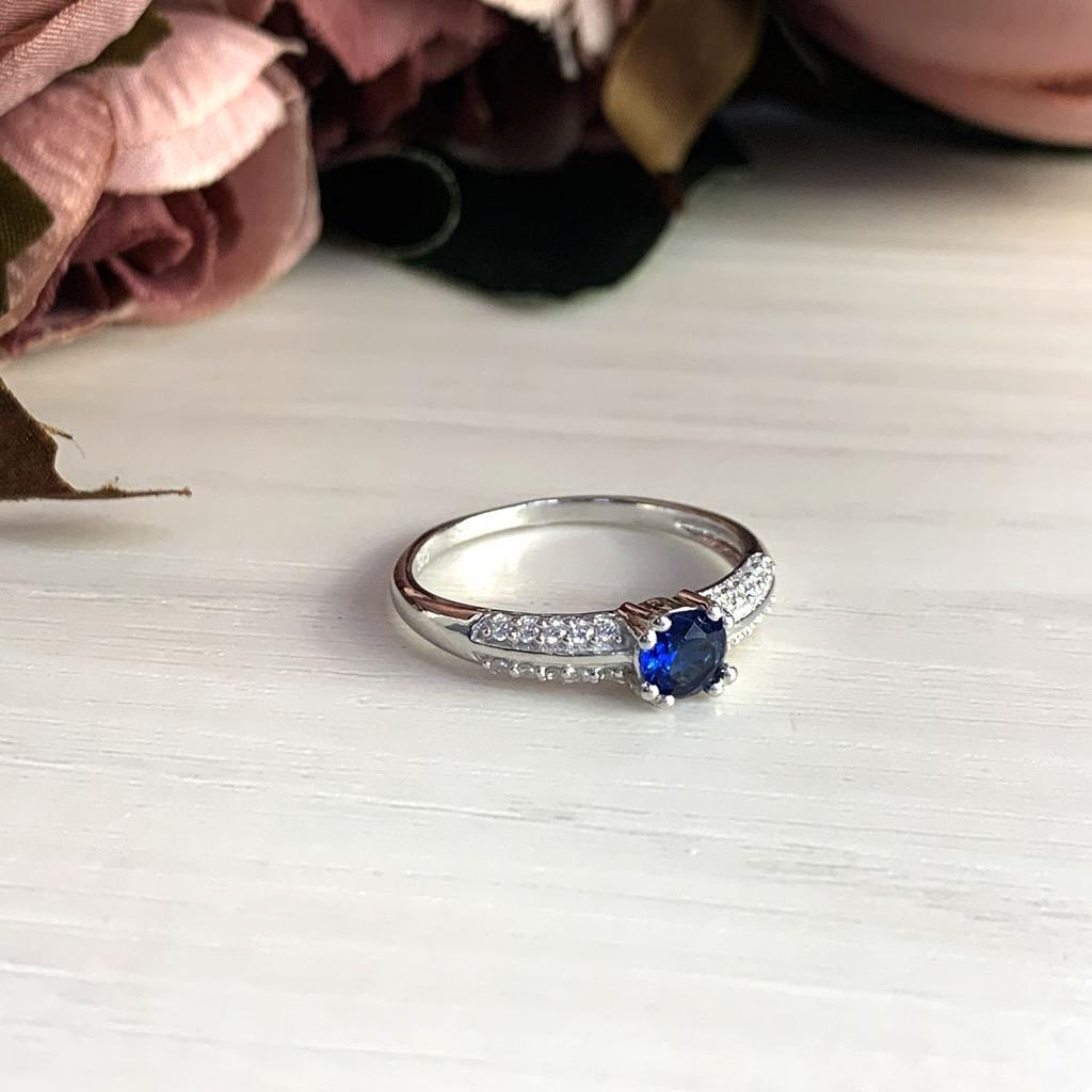 Серебряное кольцо с сапфиром nano 0.375ct (2029045) 1.79 гр. 925 пробы