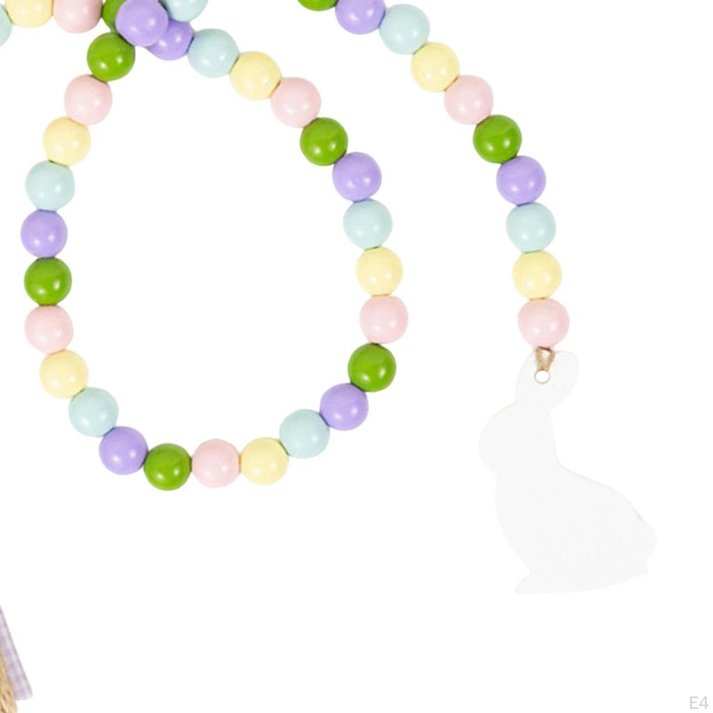 Easter Bead Garland with Wood Elements for Spring Celebrations And Home Decor
