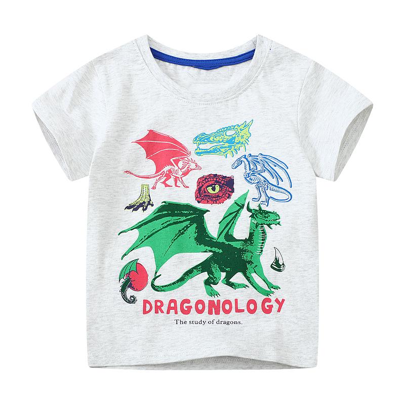 Little Maven Children's Clothing T Shirts 2026 Summer New Cartoon Dinosaurs Shirts Baby Boys Kids Clothes Cotton