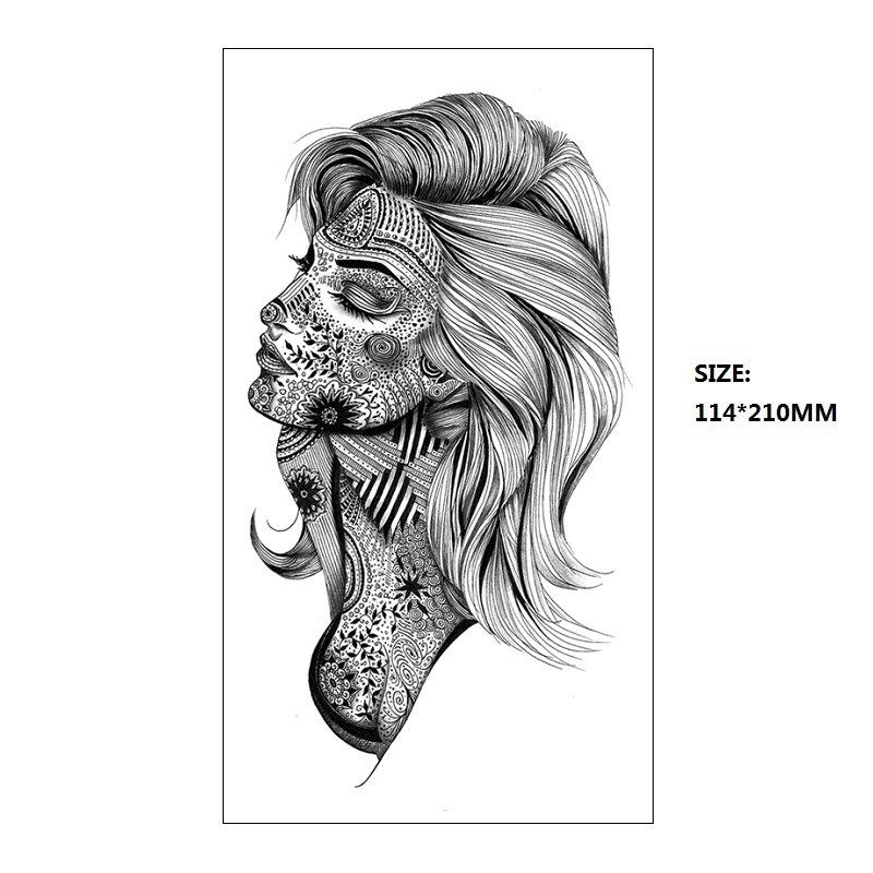 

Чорний астронавт красива жінка класична фігура невелика повна рука Xqb перенесення води, моделювання одноразові татуювання наклейка 114*210MM