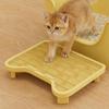 Cat Litter Tray with Grid Box Step Sand Control for Cats