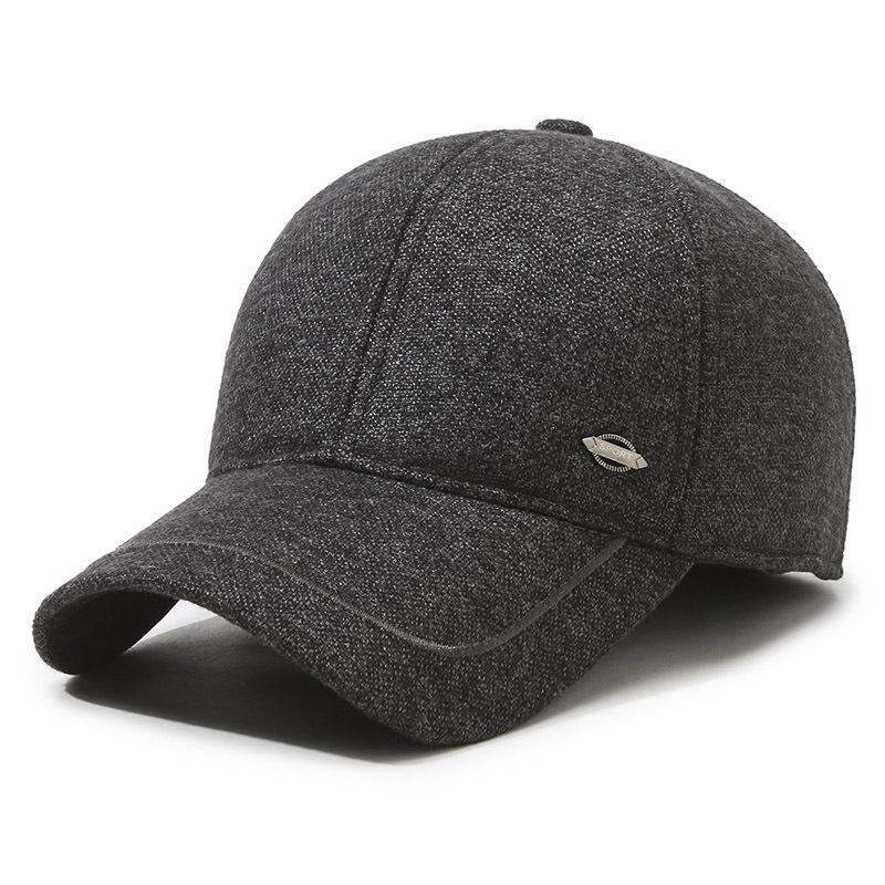 Hat Men'S Baseball Cap Simple Fashion Cap Middle-Aged And Elderly Men'S Outdoor Leisure Warm Ear Hat