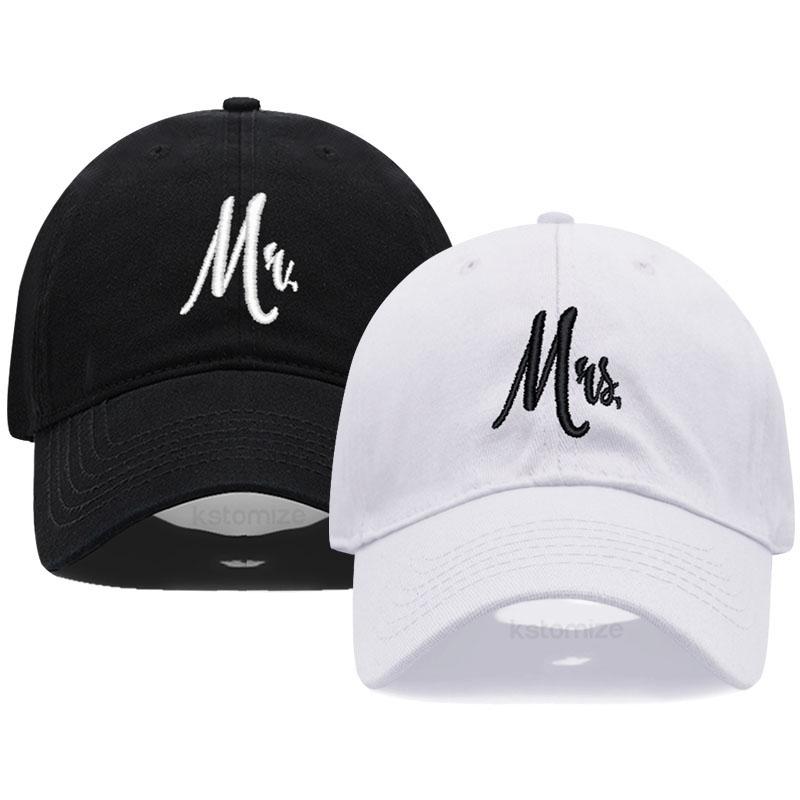 Passender Herr. & Frau. Baseballkappe Herren Damen Baumwolle Stickerei Sport Golfkappen Brautgeschenk Frischvermählte Flitterwochen Hochzeitsgeschenk