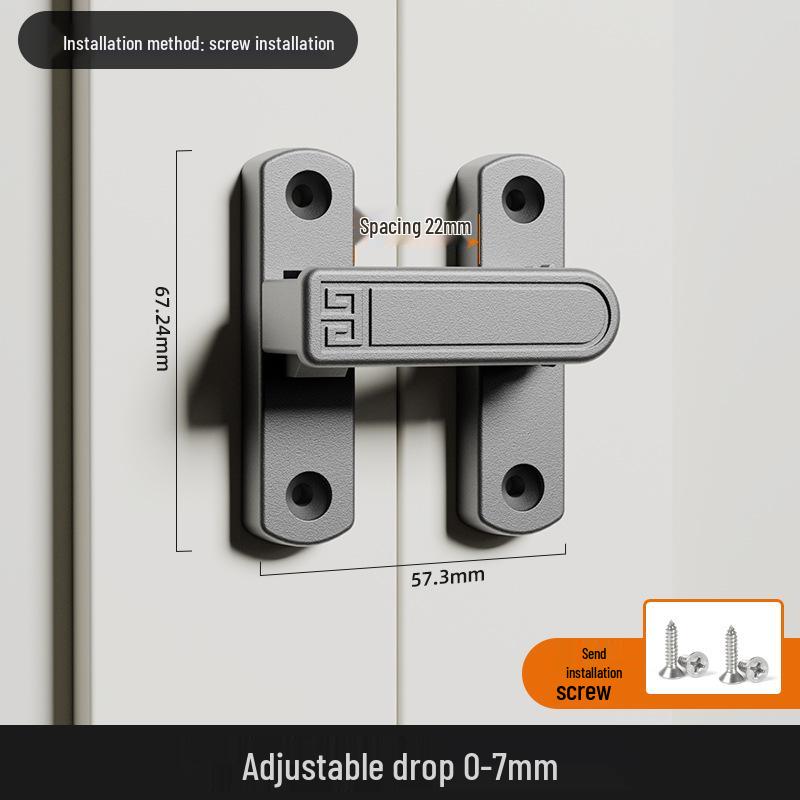 Adjustable No-Drill Surface-Mount Sliding Door Bolt Latch