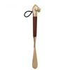 32cm Metal Shoe Horn Long Portable Shoe Lifter Shoe Puller Wood Handle Shoehorn  Women Men