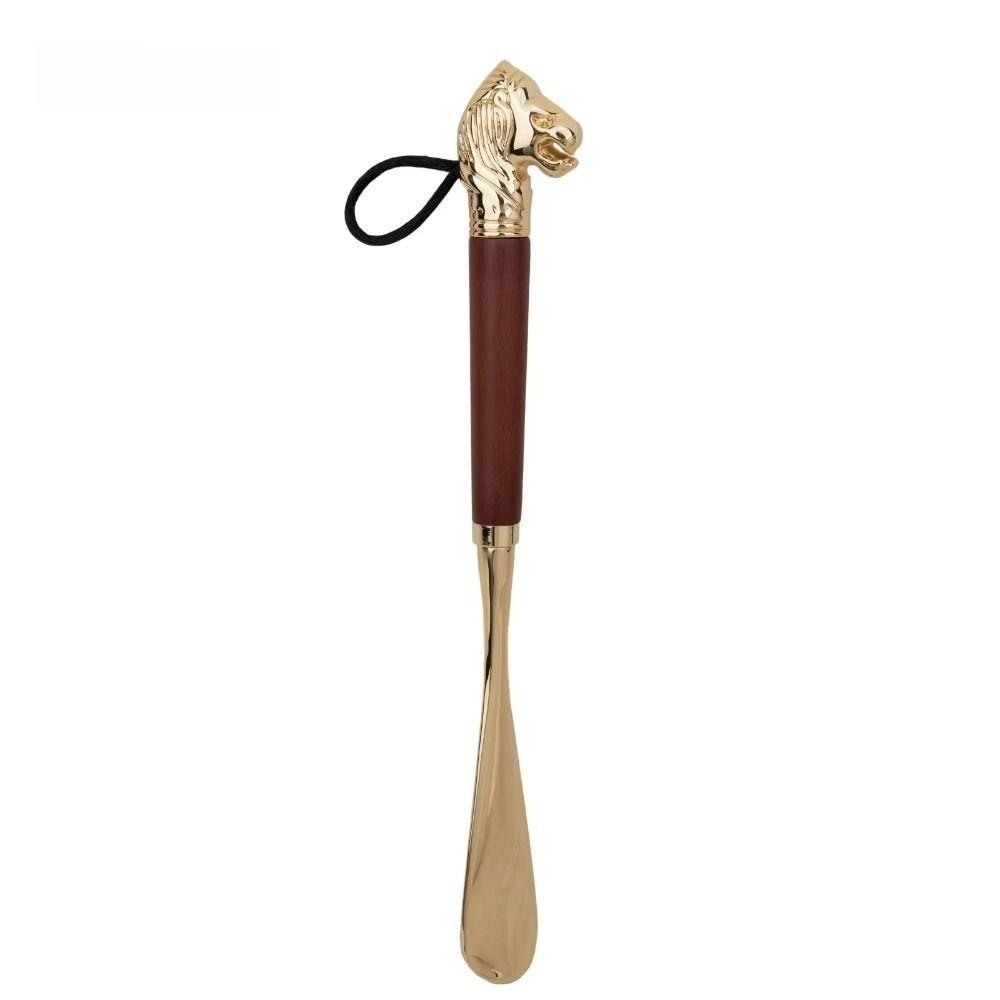 32cm Metal Shoe Horn Long Portable Shoe Lifter Shoe Puller Wood Handle Shoehorn Women Men