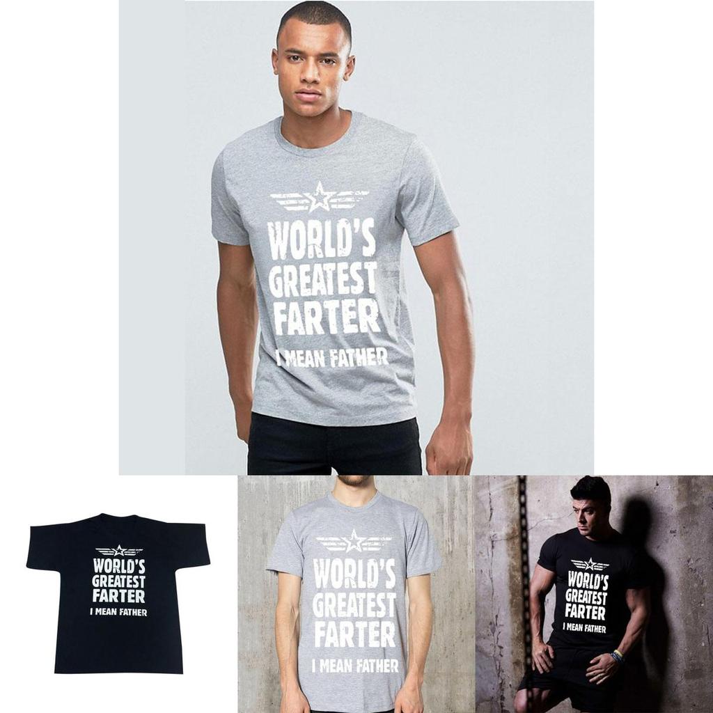 Worlds Greatest Farter Mens Funny Cotton Blend Tshirt Stylish Casual Dad Gift