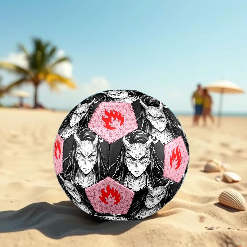 1pc Demon Slayer Kimetsu No Yaiba Soccer Ball Size 5 Indoor Soccer Ball Fashion Colorful Backyard Game - Great For Sports Fans Gift HE21