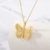 Stylish Fashionable Graceful Female Versatile Butterfly Pendant Necklace Stainless Steel Pendant Casual Gathering Gathering Pendant Necklace