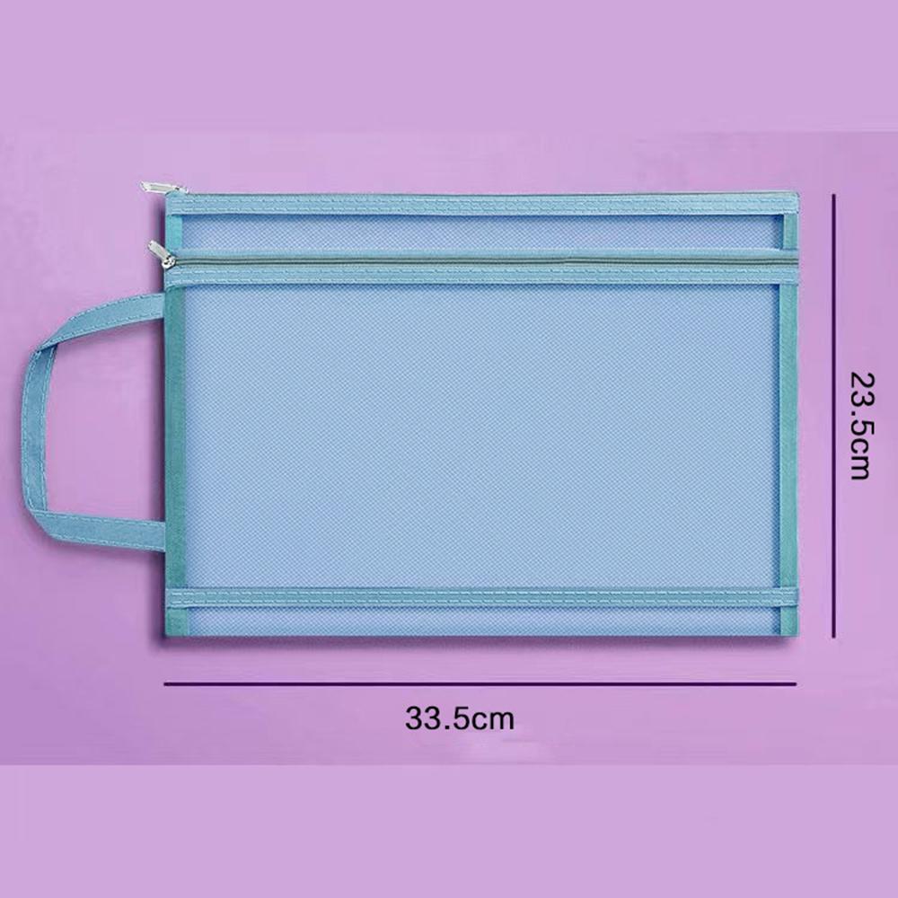 A4 Síťovaná taštička na zip Taška na dokumenty Vodotěsné složky na zip Školní kancelářské potřeby Pouzdro na tužky Kosmetické taštičky na hračky
