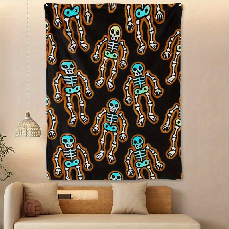 Witty Skeleton Humor Blanket Reversible Flannel Throw for Edgy Decor AllSeason Comfort Playful Spooky Gift