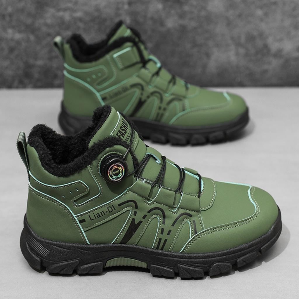 Winter New Style, High Top, Plush and Thickened, Men's Cotton Shoes, Swivel Buckle, Trendy Men's Shoes, British Style, Boots