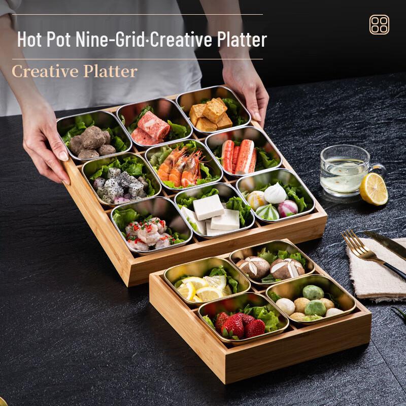 Jingqingfu Hot Pot Vorbereitungsschale mit Edelstahl-Innenbox