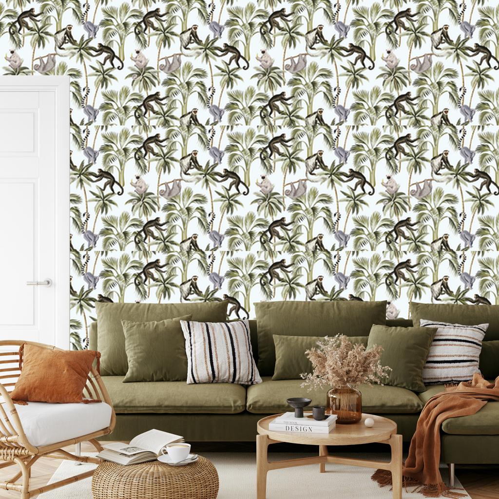 Wild Animals and Trees Wallpaper for Living Room and Bedroom 50x1000