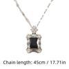 New Silver Color Stainless Steel Necklaces for Women Fashion Luxury Zircon Square Pendant Necklace Jewelry Clavicle Chain