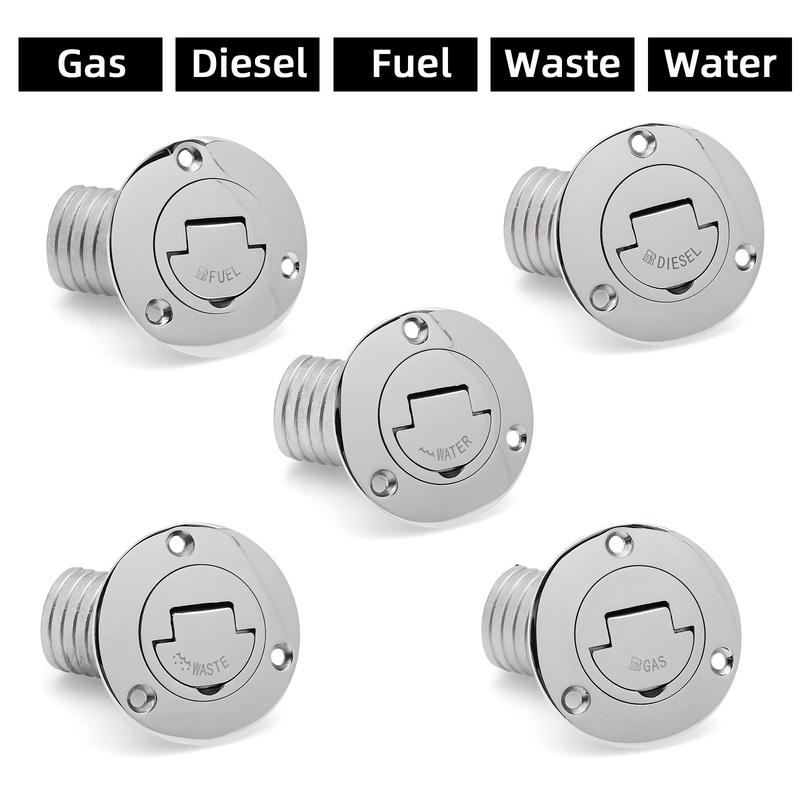ZMFJH 45/90Degree Deck Filler Caps for Marine Boat 38mm 50mm 316 Stainless Steel Deck Filler Key Cap GAS DIESEL FUEL WASTE WATER