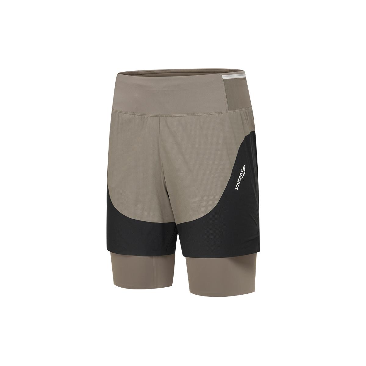 Saucony Double Layer Mid Rise Lace Up Casual Shorts Men shorts SR2269DP04T-CO088 M