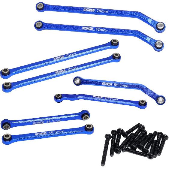 High Clearance 4 Links Set Aluminum Linkage for Traxxas 1/18 TRX4M K10 F-150 Upgrade Parts RC Crawler Car (Dark Blue)