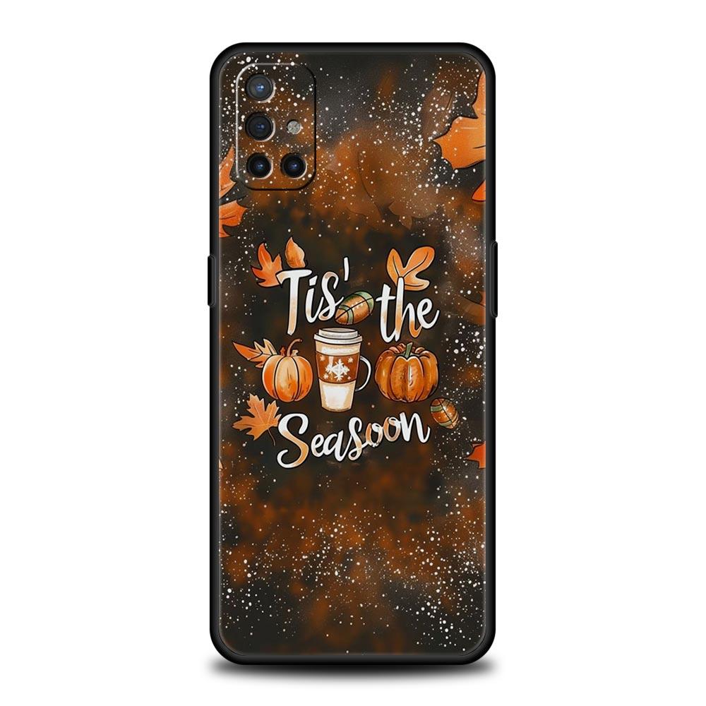Phone Case For Oneplus 13R 13 12 10T 11 R10 Nord N100 N200 N10 9 9R CE 2 3 Z Pro Lite 5G Soft TPU Pumpkin Autumn Leaves Coffee
