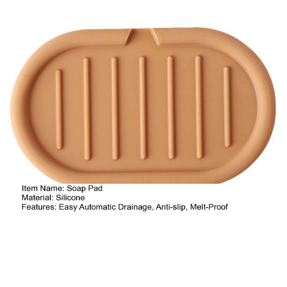 15*9cm Soap Holder Silicone Automatic Drainage Design Melt-Proof Anti-slip Organizer Pad For Kitchen Bathroom Laundry Soap Dish