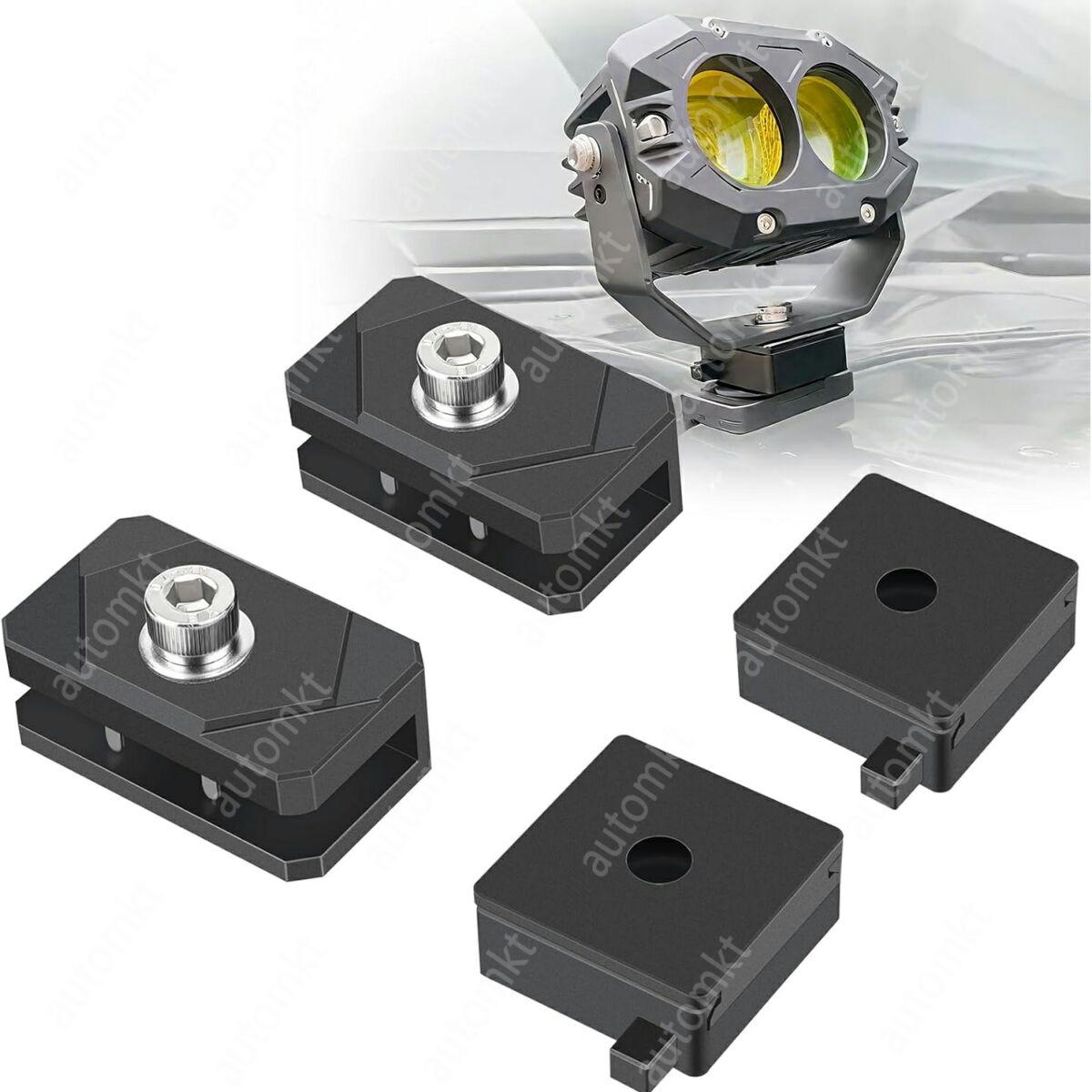 Quick Release Universal Hood Ditch Light Mounting Brackets CNC Aluminum Adjustable LED Pod Light Mount Kit 2PCS