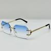 Atmospheric Frameless Trimmed Sunglasses | Light Luxury Metal Legs Concave Sunglasses