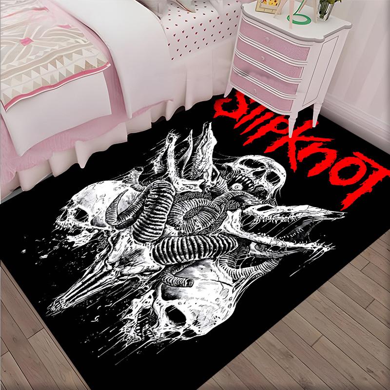 Slipknot Polyester Teppich, Weiche Indoor Matte für Bürostuhl, Wohnzimmer, Schreibtisch - Dekoratives Home Office Teppich Design