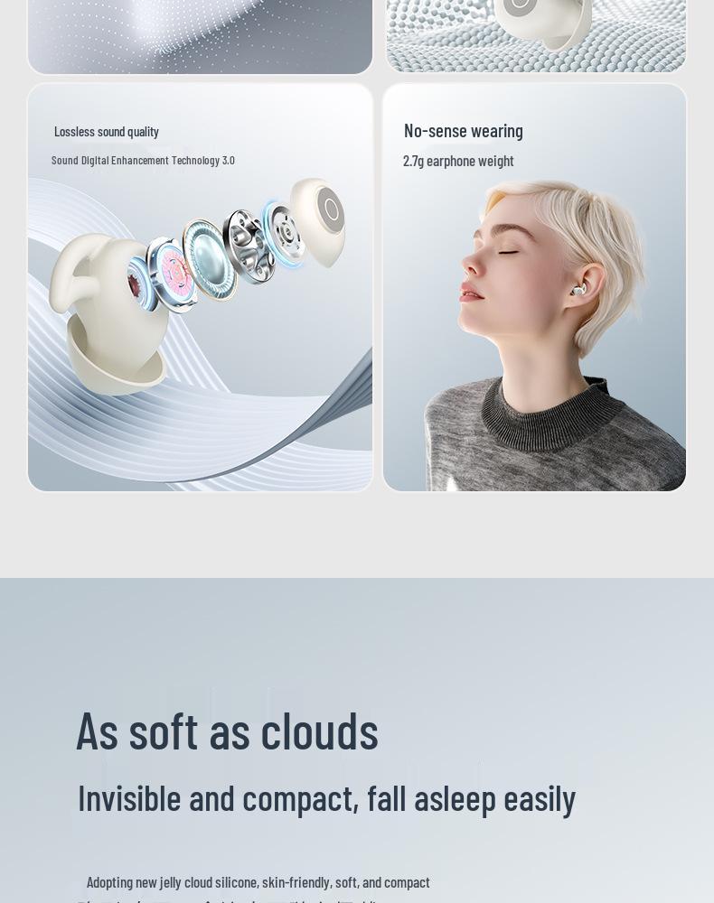 Noise-Canceling Wireless Sleep Earphones - Mini Compact In-Ear Design with Sound Insulation