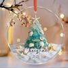 Sea Glass Christmas Ornaments Handcrafted Coastal Xmas Tree Ornament with Starfish Seashell Decor for Sea Lovers Holiday Party Decor