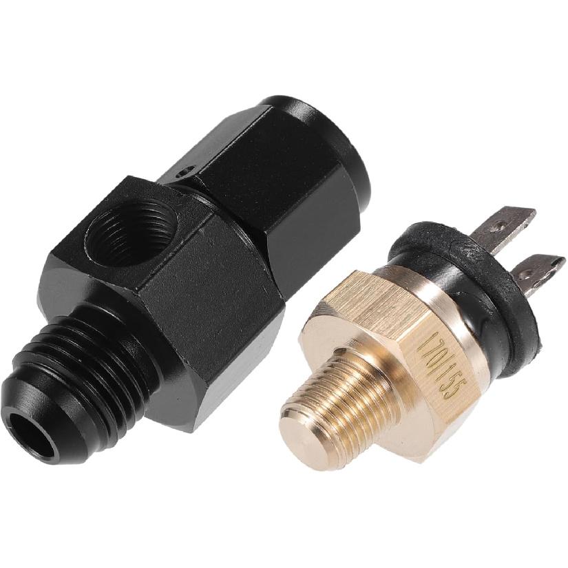

1 Set Auto Engine Temperature Cooling Fan Switch Fitting Adapter 6AN 170 F On-155 F Off Auto Accessories