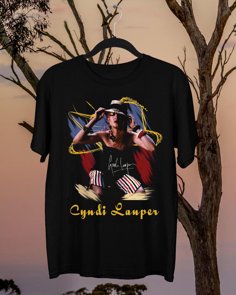 Cyndi Lauper Singer Gift Black Unisex T-Shirt Full Size S To 5XL UB318