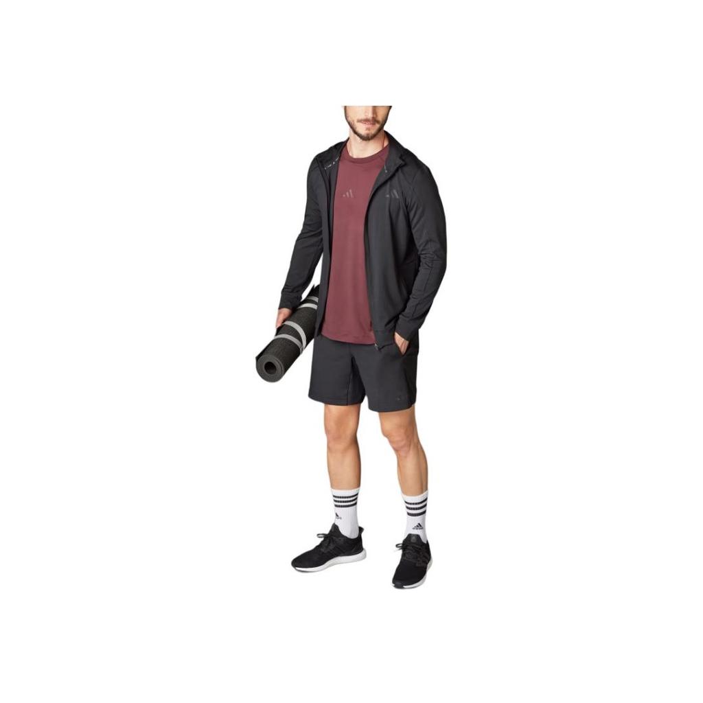 Adidas FW24 Climacool Puremotion Series Versatile Zip-Up Hooded Long Sleeve Jacket Men jackets Black JE5691