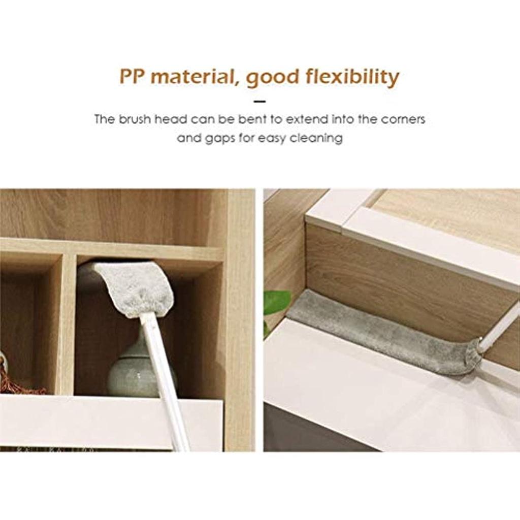 Huifengjie Bettpuderbürste, verstellbarer Mopp mit langem Griff, für die häusliche Staublücke am Sofabettboden, einziehbare Staubentfernungsbürste, Nass- oder Trockengebrauch