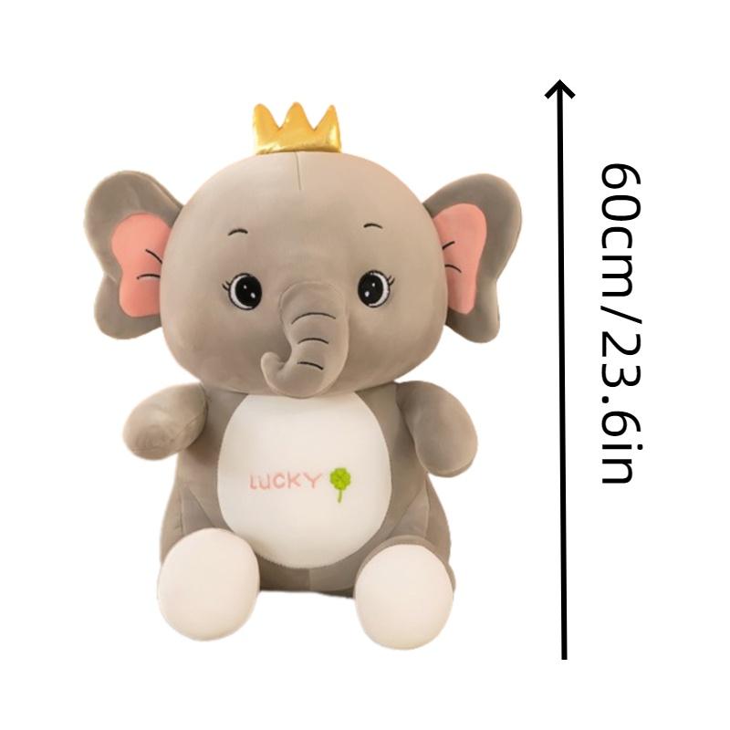 Kreative Krone Elefant Stofftier, Grau/rosa, Perfekt für Kindergeburtstagsgeschenk, Heimdekoration und mehr, 40cm/15.7in