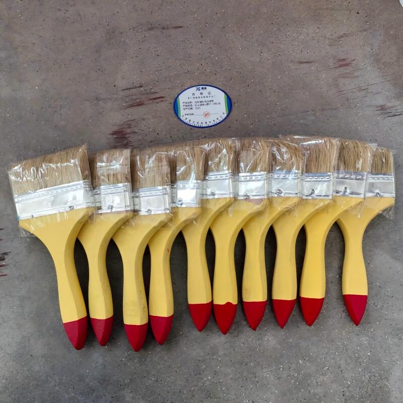 Xiesheng 4-inch Boar Bristle Flat Paint Brush (10-pack)