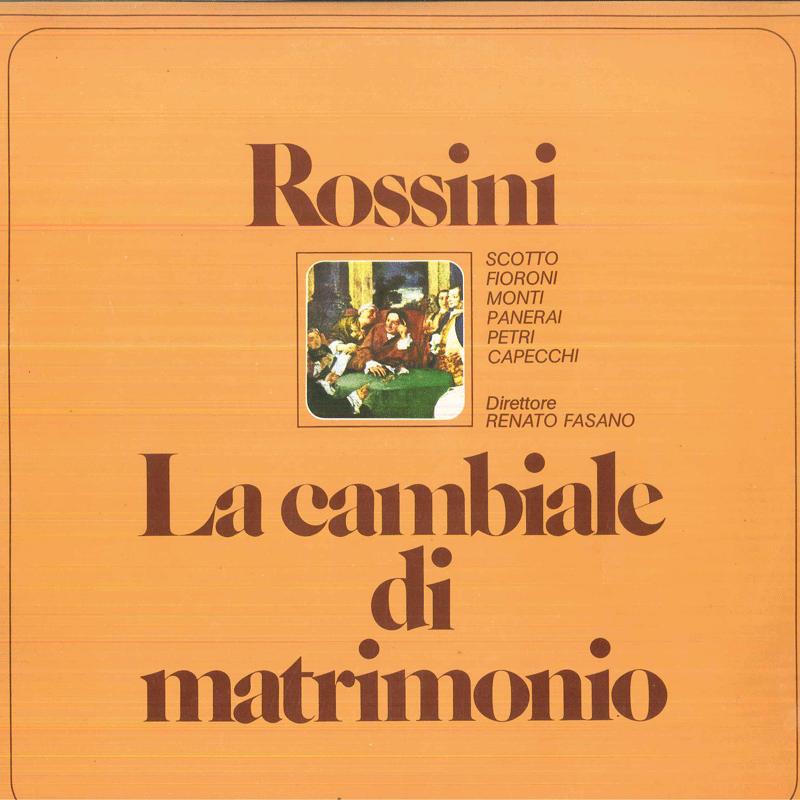 

LP Record RENATA SCOTTO RENATO CAPECCHI MAR Rossini La Cambiale Di Matrimonio OCL160445 RICORDI Italy Classical Used
