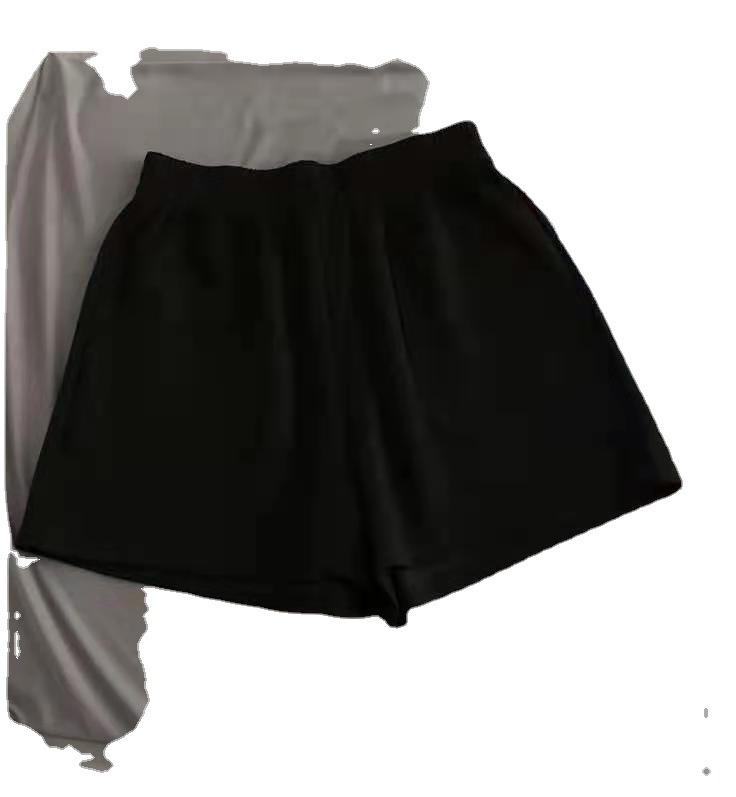Summer New Version of Sports Shorts Women's High Waist Loose and Thin Wide-leg Pants Solid Color Cotton Casual Pants Tide