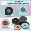 3-Tier Bar Glass Rimmer Bartender Tool with Sponge | Margarita Salt Rimmer Set,Salt Rimmer for Cocktails