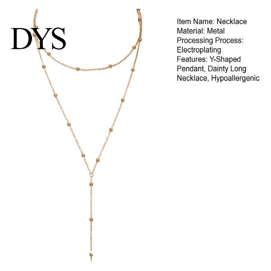 Premium Quality Jewelry Ladies Lariat Necklace Women Y-Shaped Pendant Beaded High-end Alloy Chain Drop Hypoallergenic Gift for Her