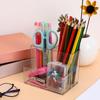 Frcolor Makeup Stationery Makeup Clear Makeup Brush Divided Makeup Storage Desktop Pen Desk Organizer Cosmetic Holder Storage, Storage, Organizer,