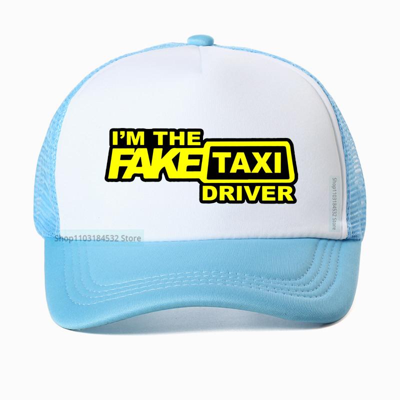 Fake Taxi Black Print Snapback Hat High Quality Mesh Breathable Summer Men Baseball Cap