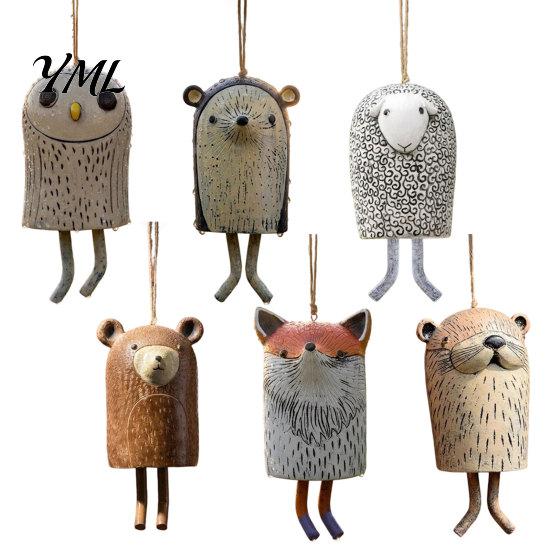 Versatile Four Seasons Decorations Handmade Whimsical Animal Wind Chime, Hand Painted Resin Woodland Hanging Decor Rustic Garden Charming Housewarming