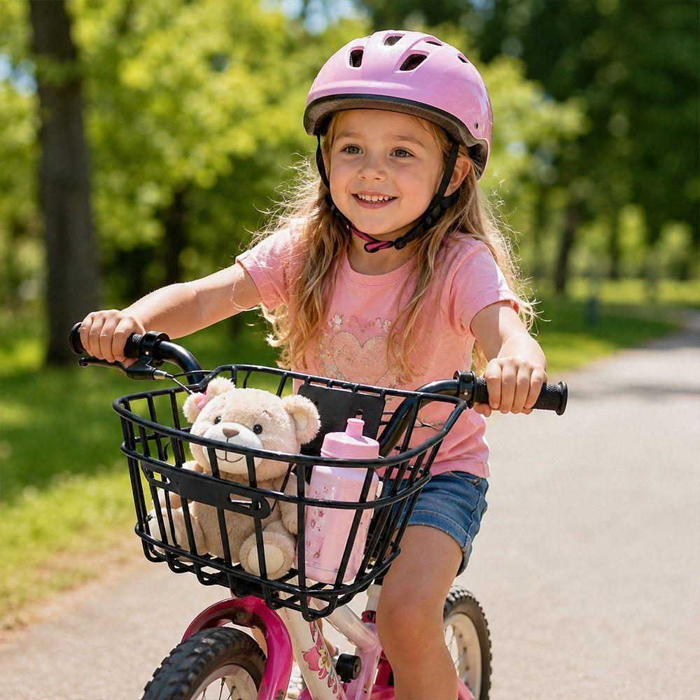 Cesto Posteriore in Metallo per Bicicletta Fissato Durevole Porta Zaino Accessori per Biciclette Pieghevoli per Bambini