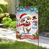 Christmas Puppy with Snowman Ag 12x18 Winter Garden Welcome Decoration AAO