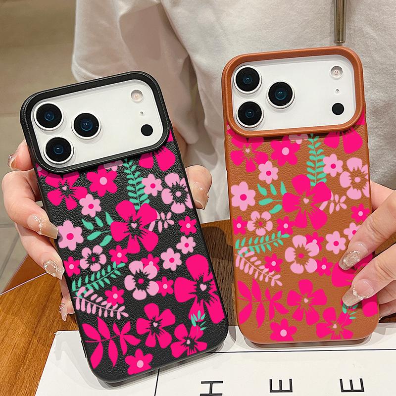 Wzór Kwiatów w Kolorze Różowej Czerwieni Miękki Pokrowiec TPU na Telefon Dla iPhone 17 Pro Max Air 16e 15 14 13 Etui Wstrząsoodporne z Designem Tekstury Skóry