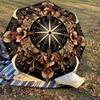 1PC Floral CompassAutomatic Open/Close Umbrella with Windproof, 8-Rib Sturdy Canopy, Durable Ribs, Fashionable Design, Outdoor Accessory, Fun Prin, Ho