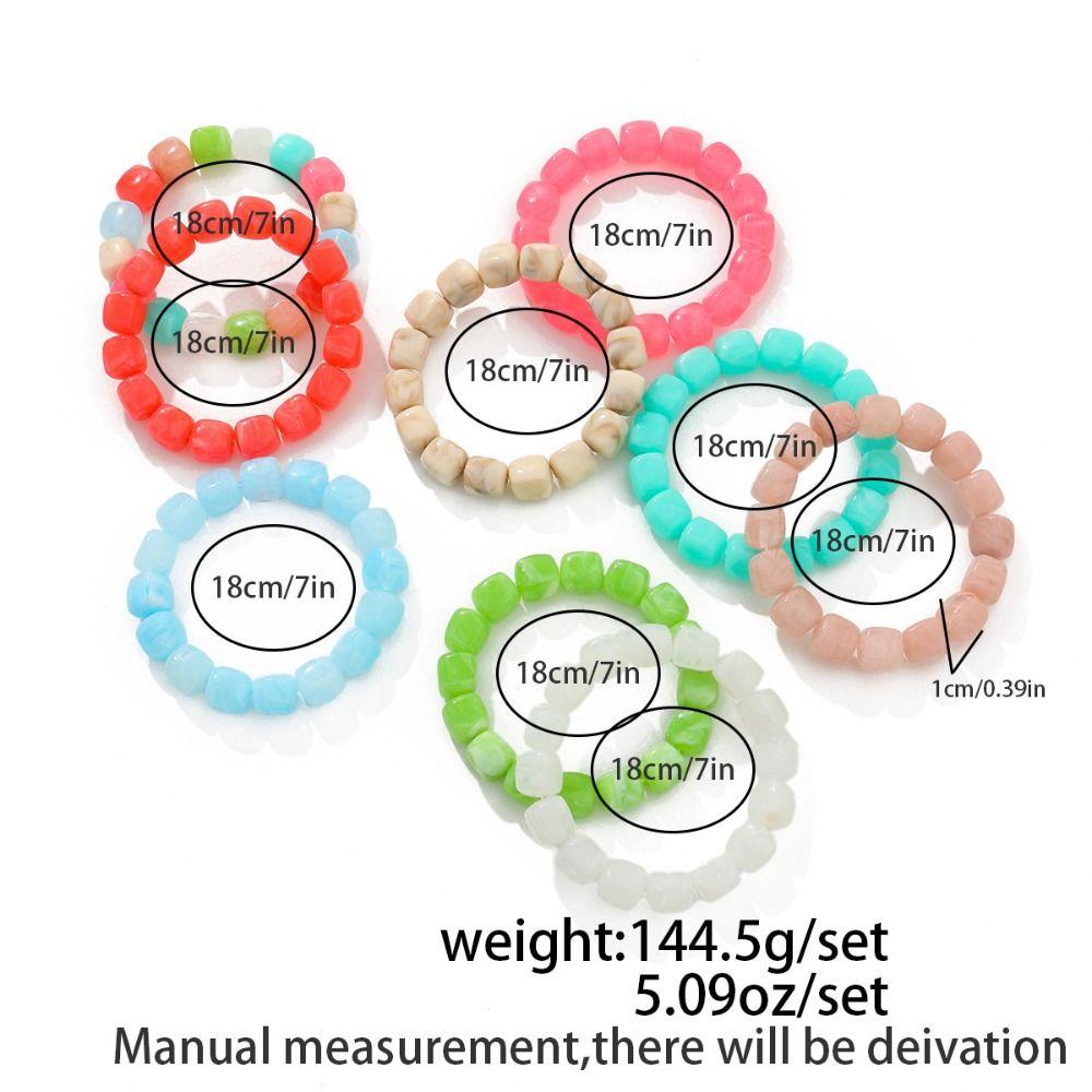 4Pcs Stackable Beads Bracelet Set Multicolor Cuff Bracelet Set New Round Bangles  Women