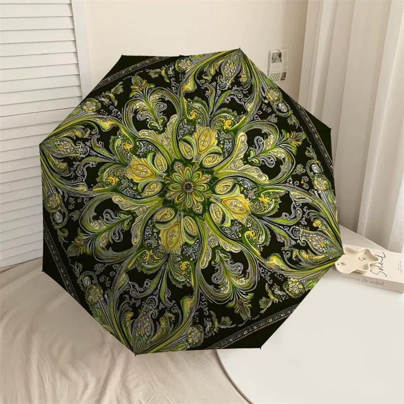 

1PC Floral Pattern Umbrella-8-Rib Reinforced Portable Folding Travel Suitable for All Seasons Outdoor Daily Use Is an Ideal Choice -K0344