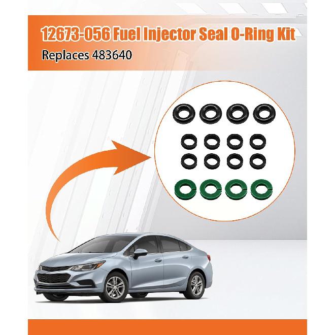 12673-056 483640 Fuel Injector Seal O-Ring Kit | Fits for 1.4L 1.5L 1.8 Chevrolet Cruze Equinox Malibu DOHC